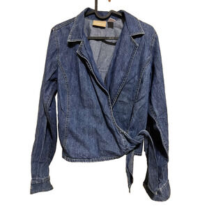 Liz Claiborne Women's classic blue 100%Cotton denim Y2K jacket Size 6‎ A000162
